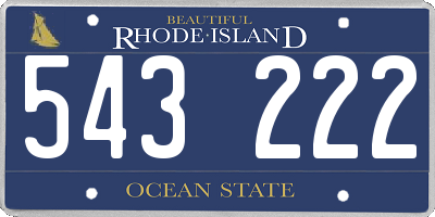 RI license plate 543222