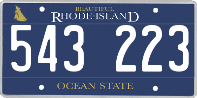 RI license plate 543223