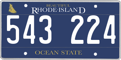 RI license plate 543224