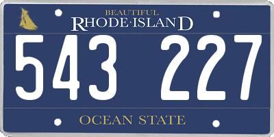 RI license plate 543227
