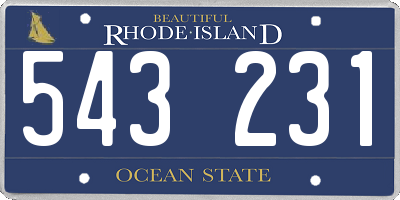 RI license plate 543231