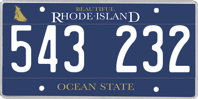 RI license plate 543232
