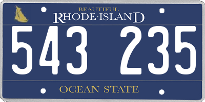 RI license plate 543235