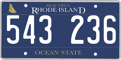 RI license plate 543236