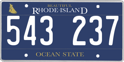 RI license plate 543237