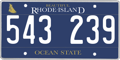 RI license plate 543239