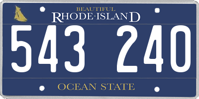 RI license plate 543240