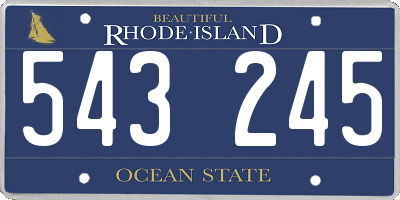 RI license plate 543245