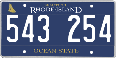 RI license plate 543254