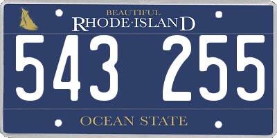 RI license plate 543255