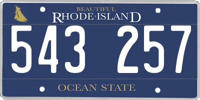 RI license plate 543257