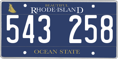 RI license plate 543258