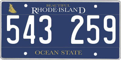 RI license plate 543259