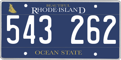 RI license plate 543262