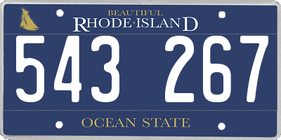 RI license plate 543267
