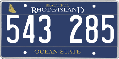 RI license plate 543285