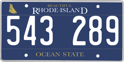 RI license plate 543289