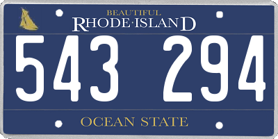 RI license plate 543294