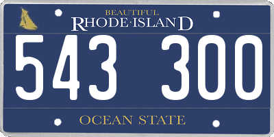 RI license plate 543300
