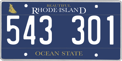 RI license plate 543301