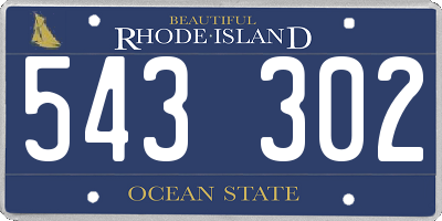 RI license plate 543302