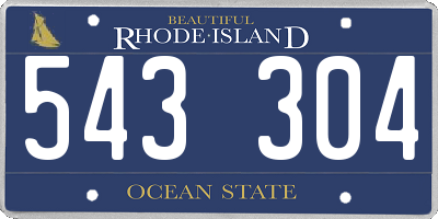 RI license plate 543304
