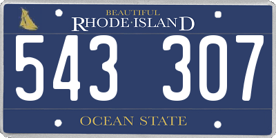 RI license plate 543307