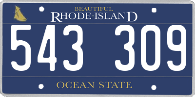 RI license plate 543309
