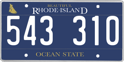 RI license plate 543310