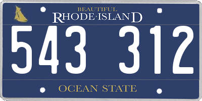 RI license plate 543312