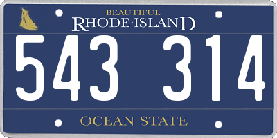 RI license plate 543314