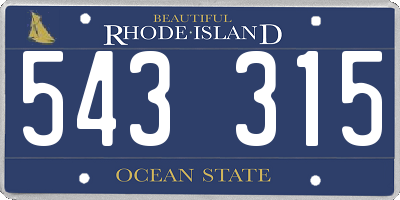 RI license plate 543315