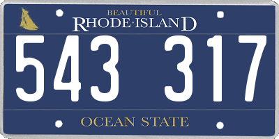 RI license plate 543317