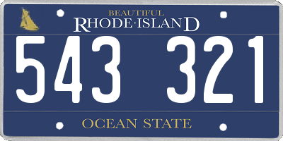 RI license plate 543321