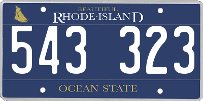 RI license plate 543323