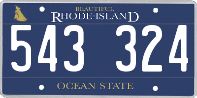 RI license plate 543324