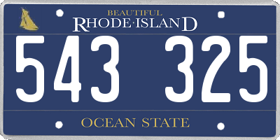 RI license plate 543325