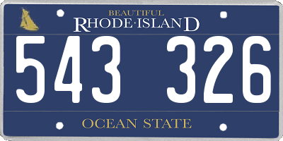 RI license plate 543326