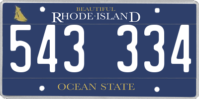 RI license plate 543334