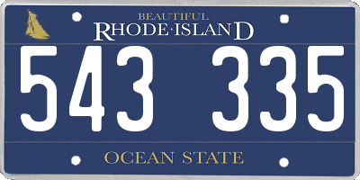 RI license plate 543335