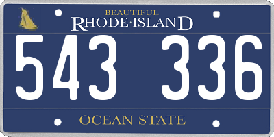 RI license plate 543336