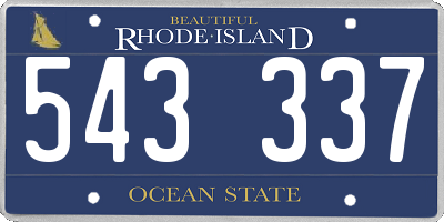 RI license plate 543337