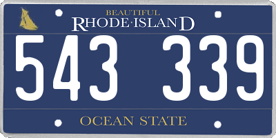 RI license plate 543339