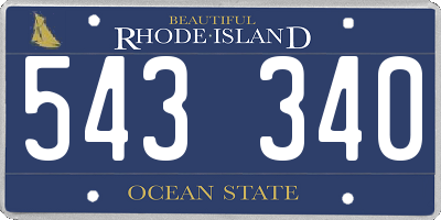 RI license plate 543340