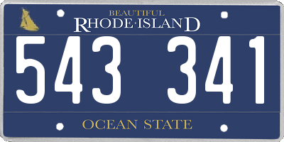 RI license plate 543341