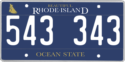 RI license plate 543343
