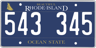 RI license plate 543345