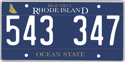 RI license plate 543347