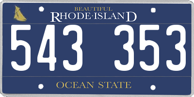 RI license plate 543353