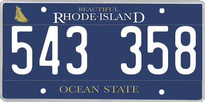 RI license plate 543358